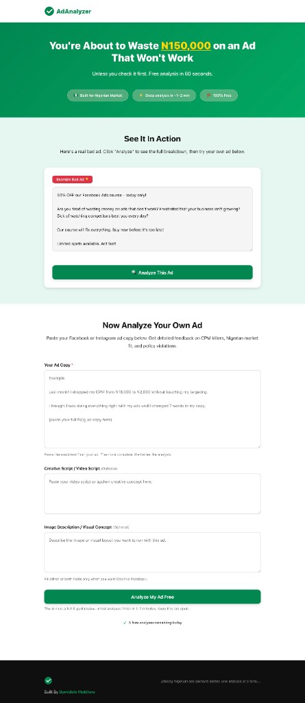 AdAnalyzer product preview